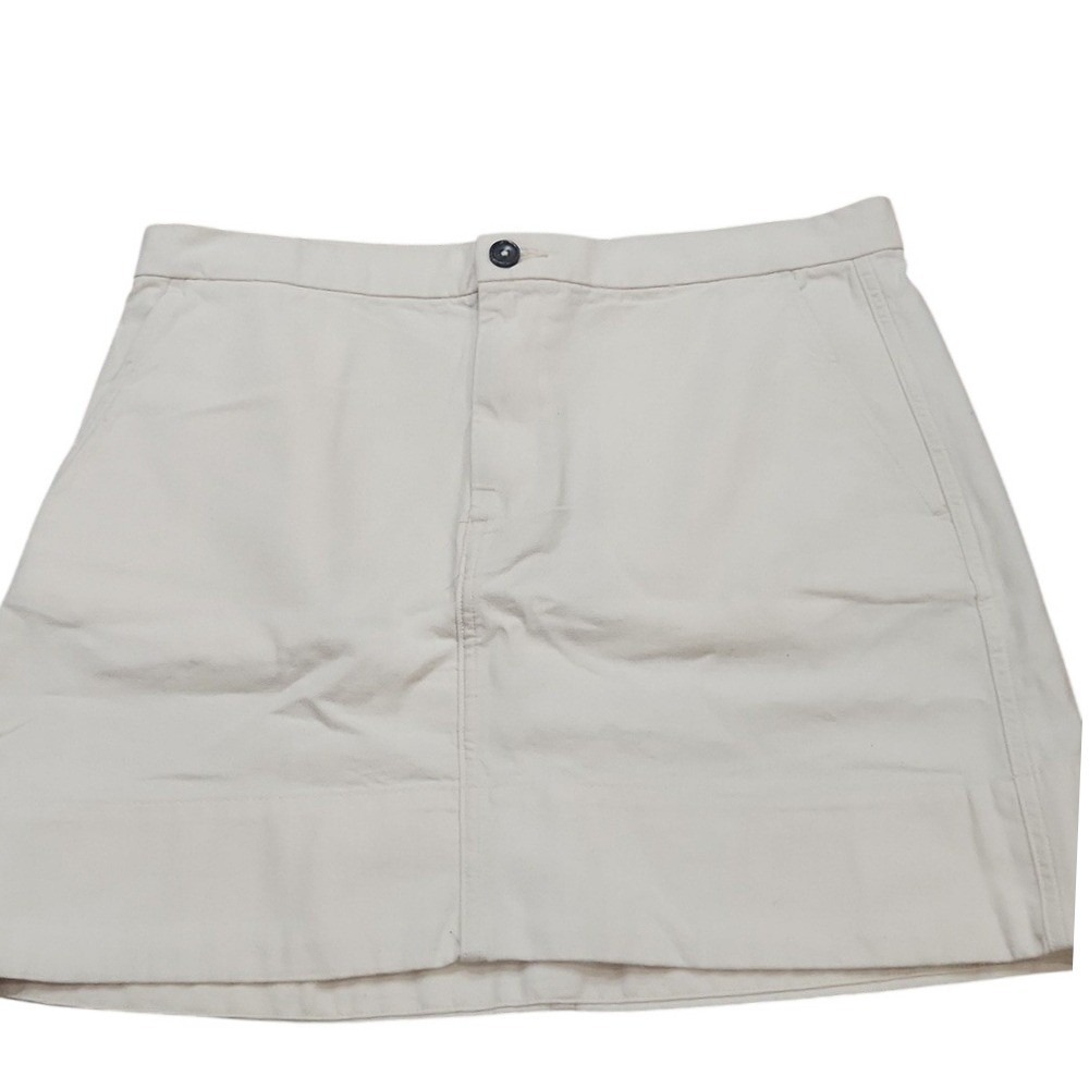 NEW Everlane Organic Cotton Ecocore Preppy Cleangirl Minimalist Cream Skirt 16